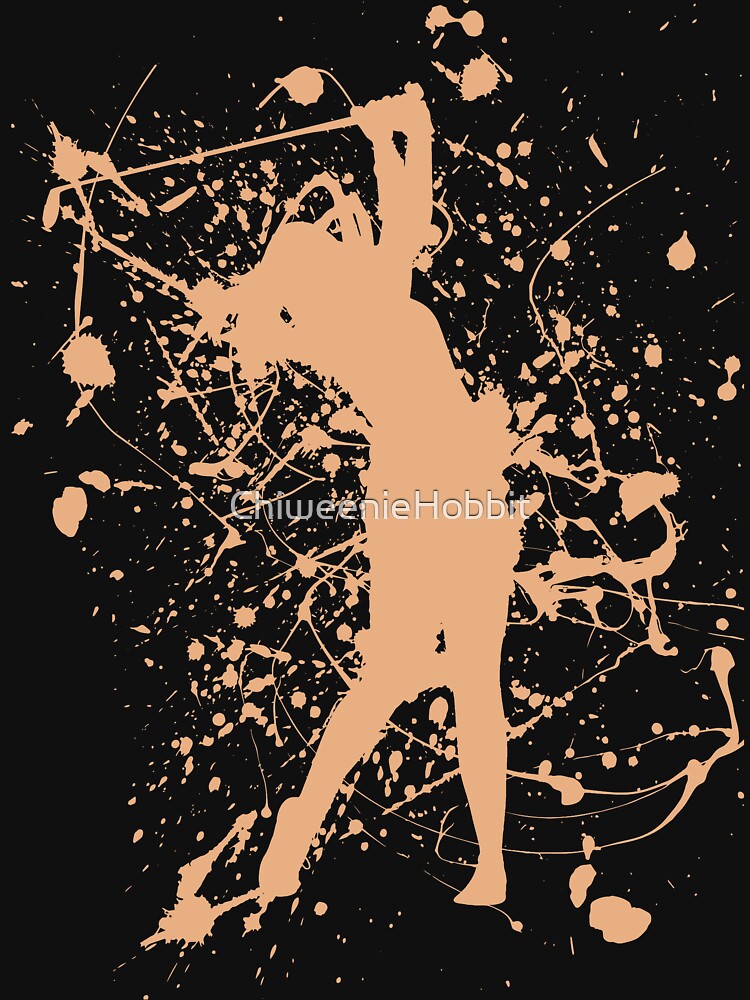 Peach Paint Splatter Golfer by ChiweenieHobbit