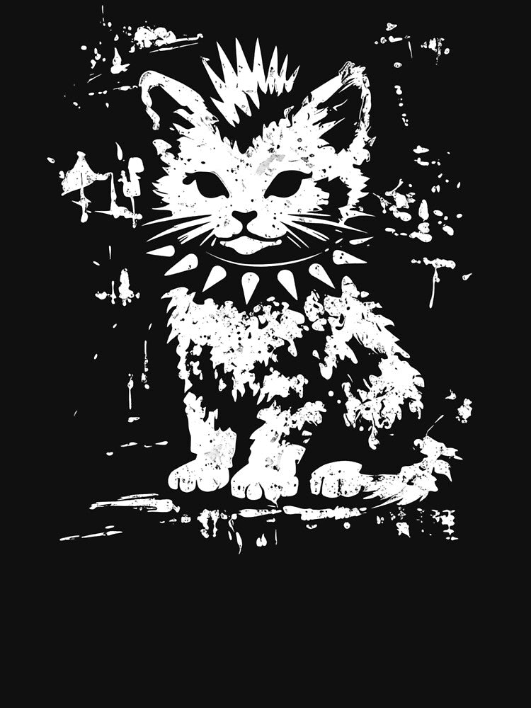 Vintage Funny Cat Punk Kitten by RustHannahOne