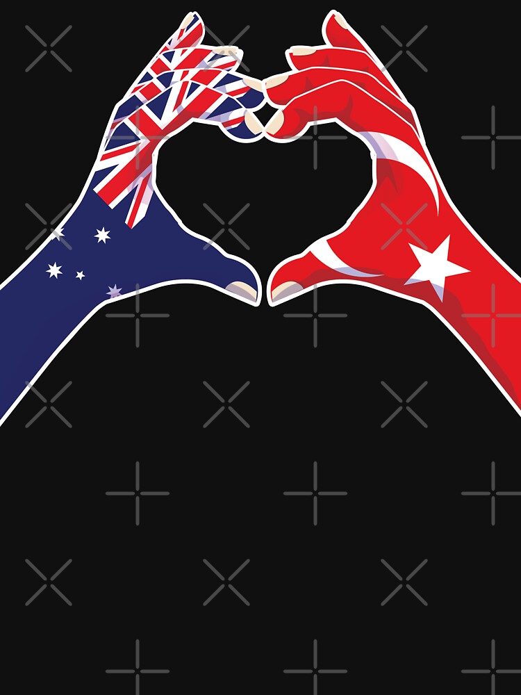 Türkiye Turkish Australian Australia Love Heart Peace by FlagX