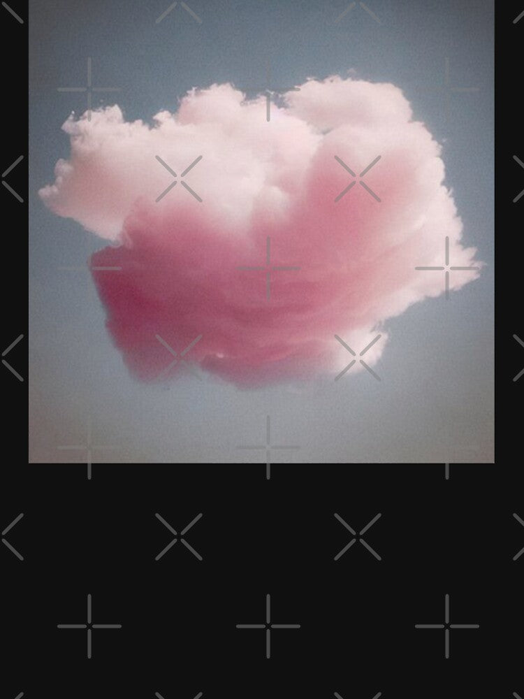 Pink cotton candy cloud on light grey sky by MagicStrawberry