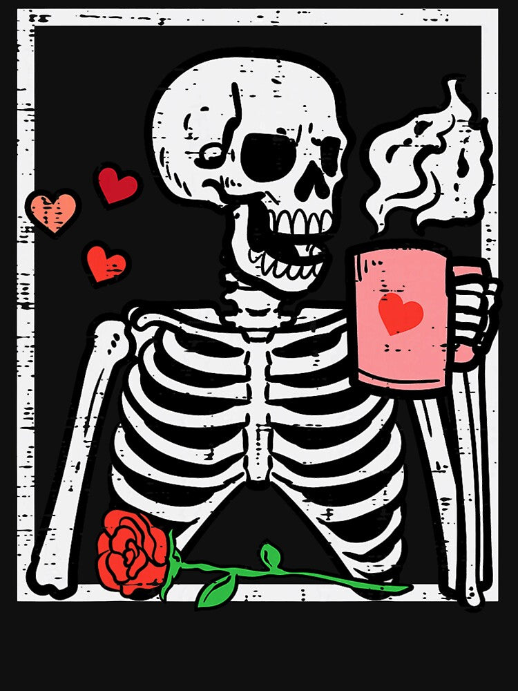 Anti Valentines Day Skeleton Coffee Funny Men Women Kids by RobertKnow