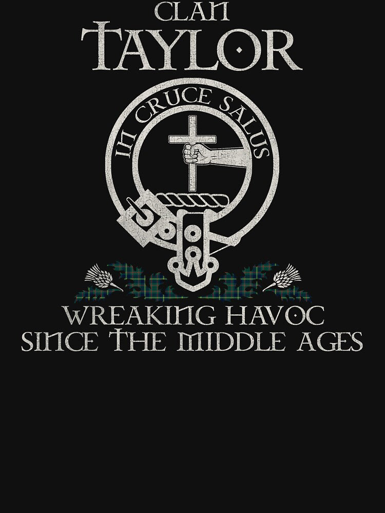 Clan Taylor crest Scottish surname tartan Thistle vintage by Clan1093