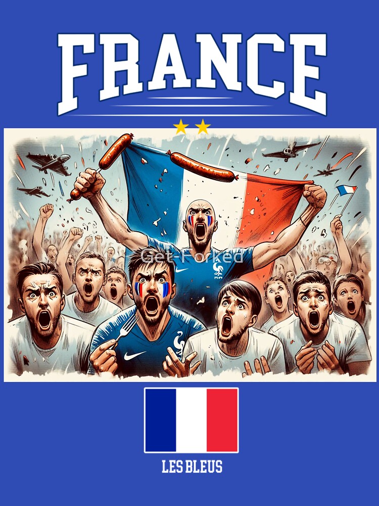 French Fans Euro24, sausage on a Fork. France by Get-Forked