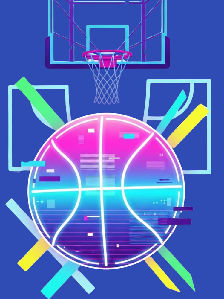 Neon Basketball Cyberpunk – Futuristic Glitch Sports Gamer Design by Dzblack