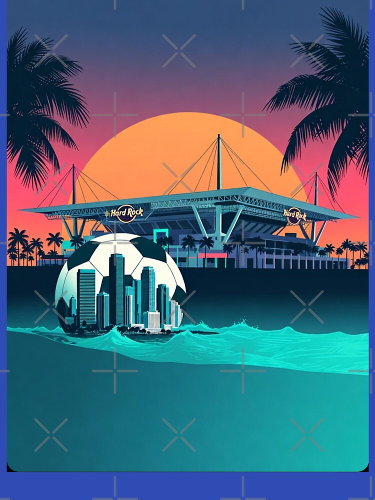 Miami Hard Rock Stadium Sunset Soccer Art by Nexus Space