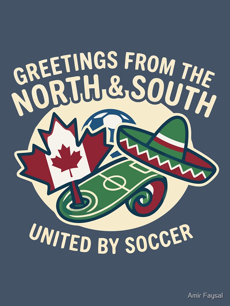 United By Soccer Greetings From North And South by Amir Faysal