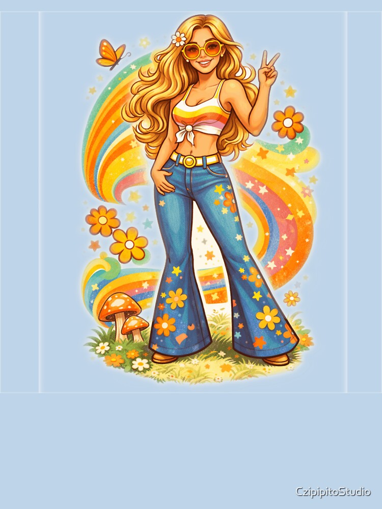 Retro Girl 70s Illustration by CzipipitoStudio