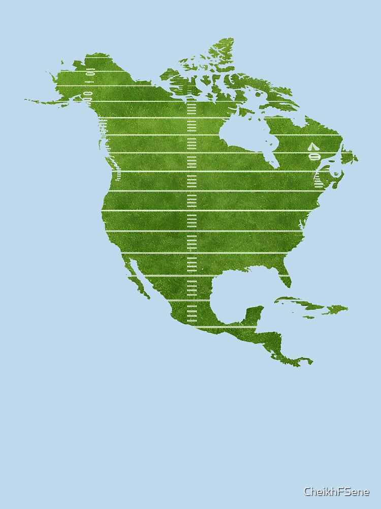 North America Sports Field Map - USA Canada Mexico Turf by Velustro Shop