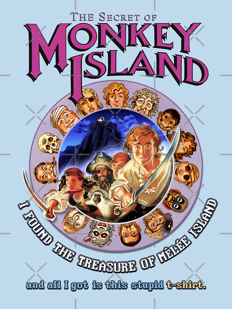 Secret of Monkey Island - I FOUND THE TREASURE OF MELEE ISLAND - Classic MS-DOS point and click graphic adventure game! by RetroTeeStudio