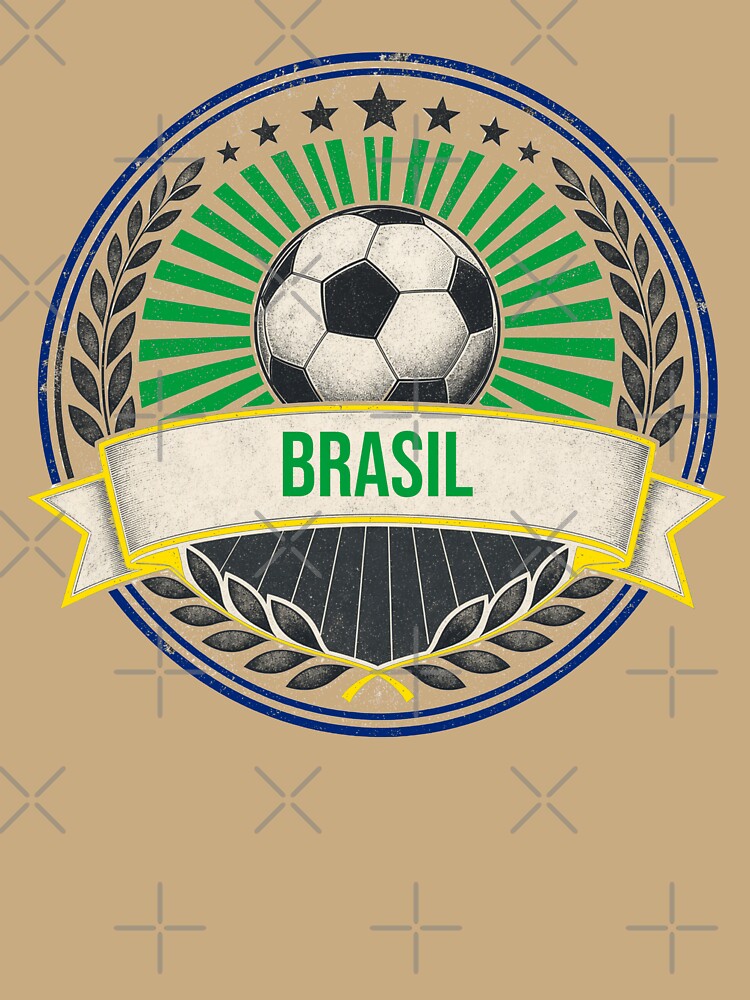 Brasil Vintage Soccer Crest — Retro Brazil Football Badge Fan Emblem by icemanphotos