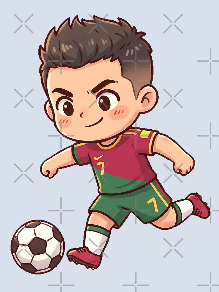 Kawaii Football Star Number 7 Soccer Champion Anime Sports Art by RosetteArtists