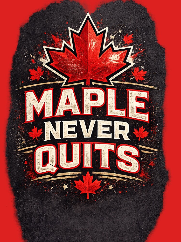 Maple Never Quits – Canada Soccer Fan Typography | Northern Football Spirit Design by DZ Vibe Studio