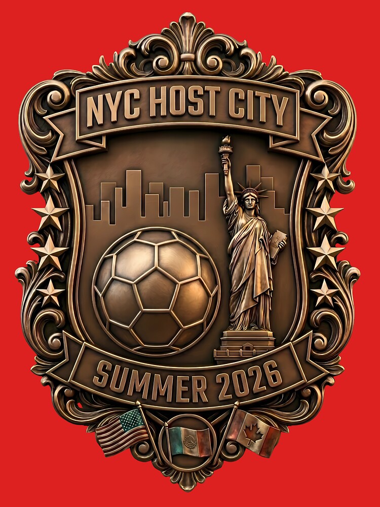 SOCCER NYC Vintage Bronze Badge Design by laughingshirts