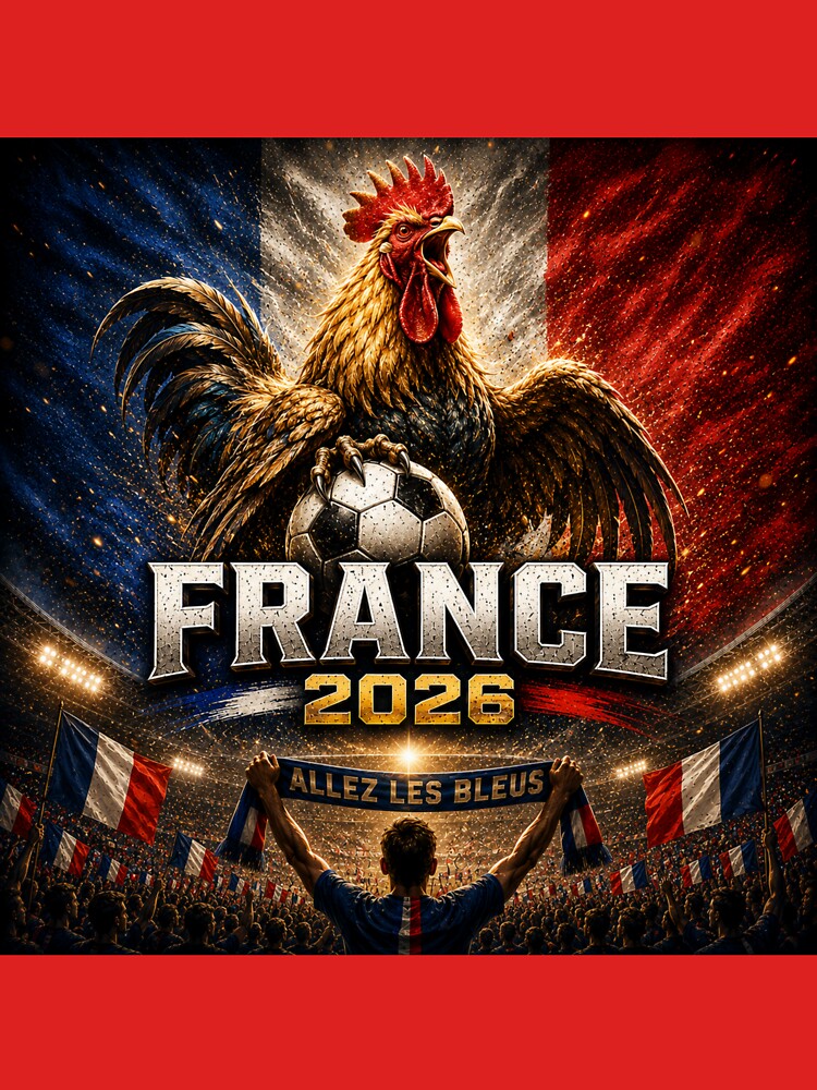 France Football Rooster 2026 | French Soccer Fan Art | Le Coq Pride International Football Inspired Design by Winetastic-Art