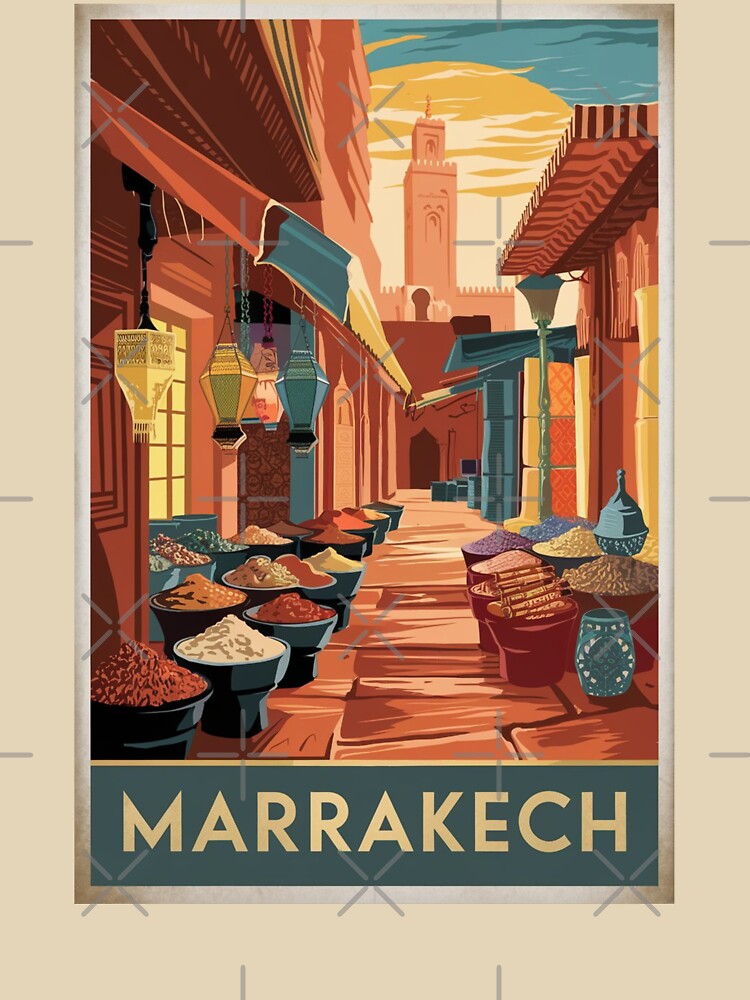 Marrakech Vintage Travel Poster by TravelerRat