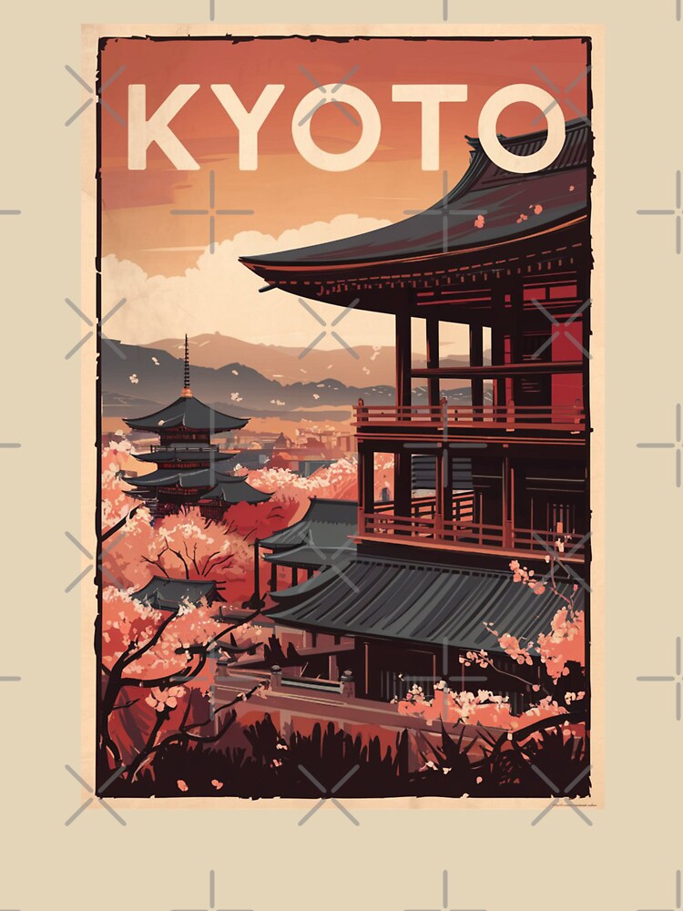 Kyoto Vintage Travel Poster by TravelerRat