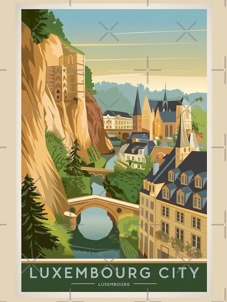 Luxembourg Vintage Travel Poster by TravelerRat