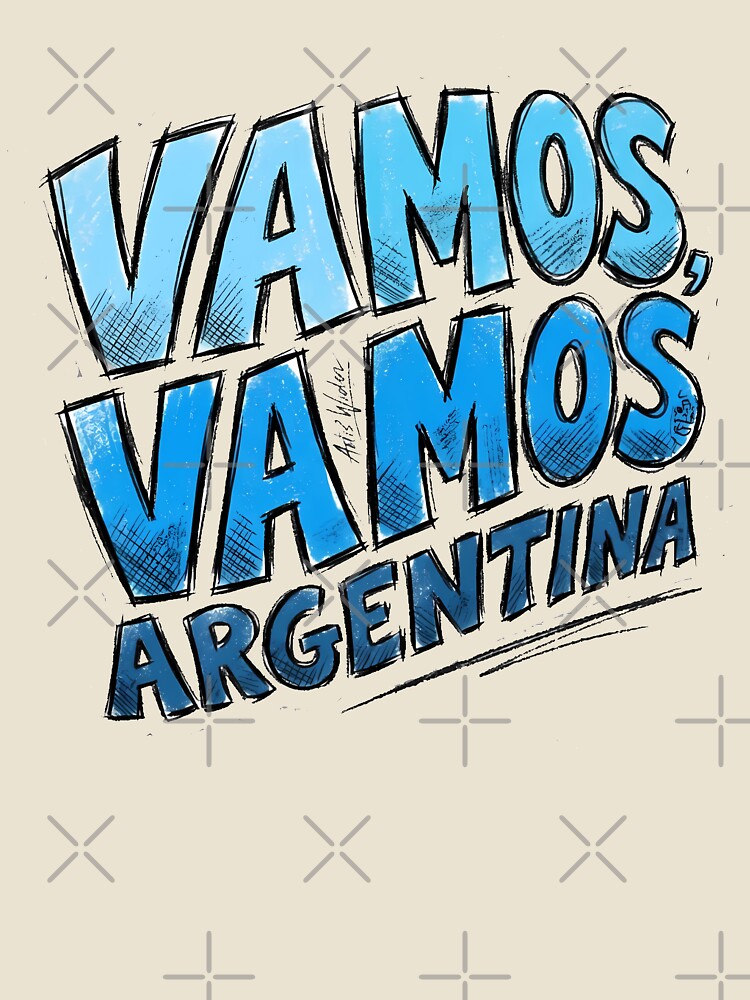 Vamos Vamos Argentina Football Chant Hand-Drawn Typography by Ayiyi Shop