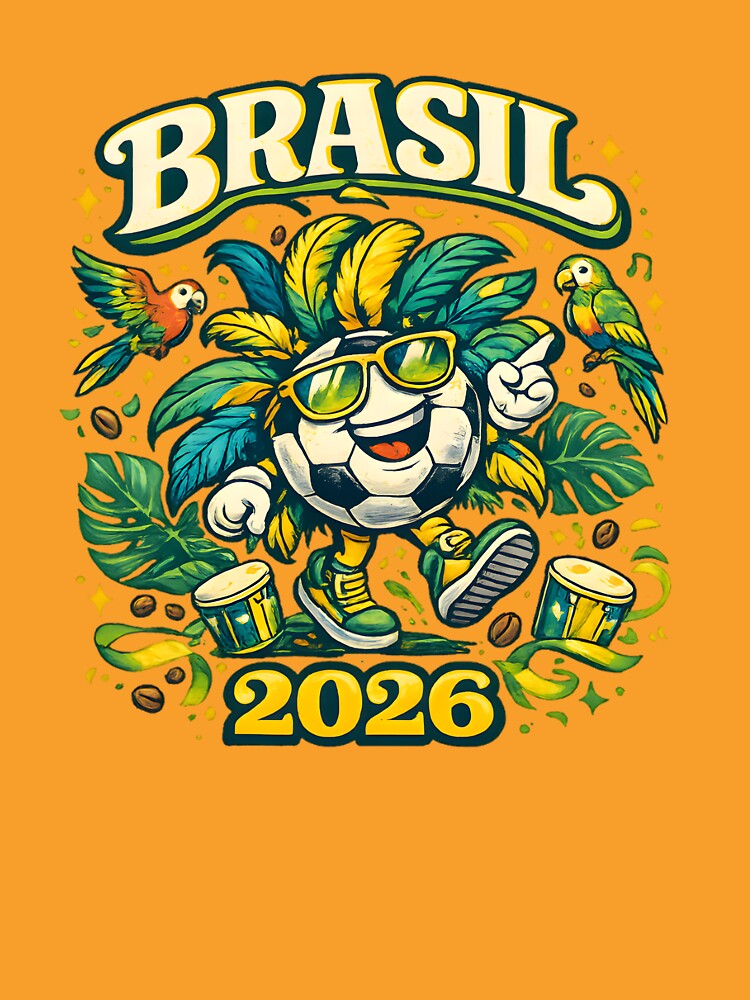 Brazil Carnival Football 2026 Retro T-Shirt by Drofted