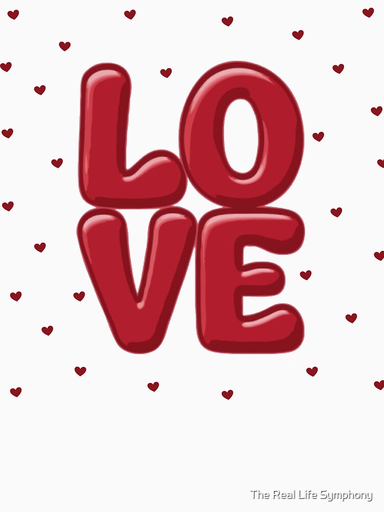 Bold Red LOVE Typography with Hearts – Cute Valentine by The Real Life Symphony