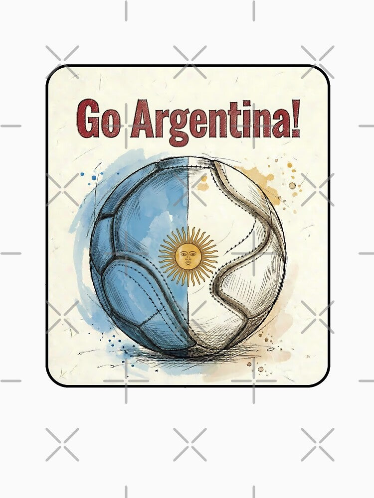 Go Argentina Soccer Ball Flag | Argentinian Football Fan Graphic Tee by PryntedLabs
