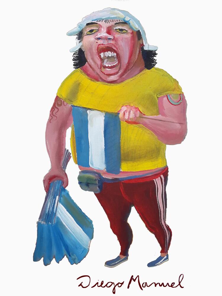 Seller of flags, soccer people by Diego Manuel Rodriguez