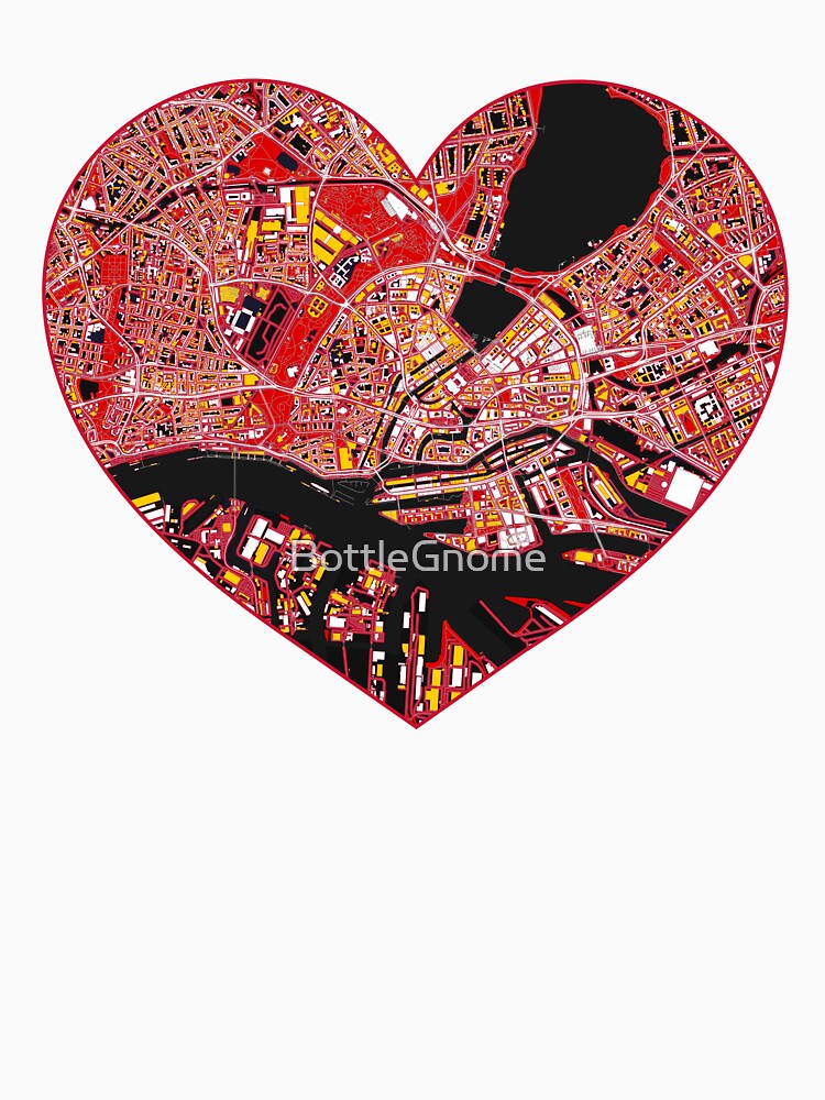 Hamburg Heart Map – German Football Inspired City Art by BottleGnome