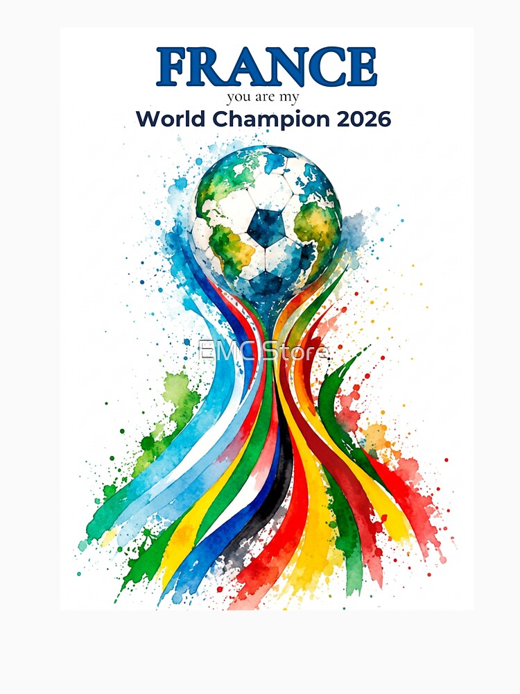 France 2026 World Cup Champion Watercolor Football Art by EMC Store