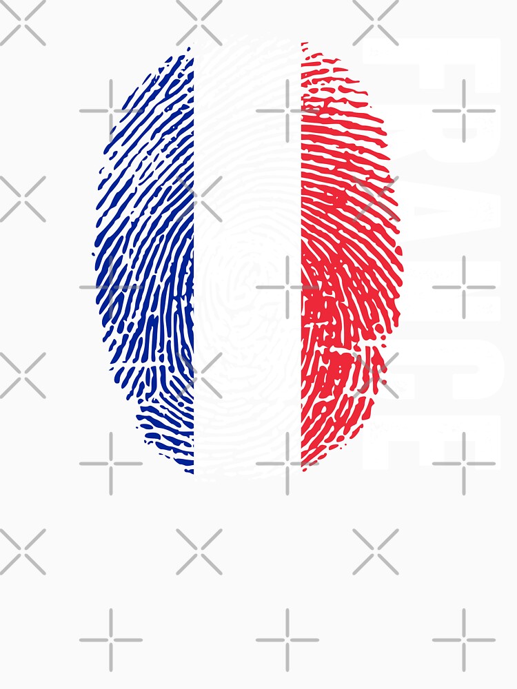France Flag Fingerprint DNA French by PartyShirts1