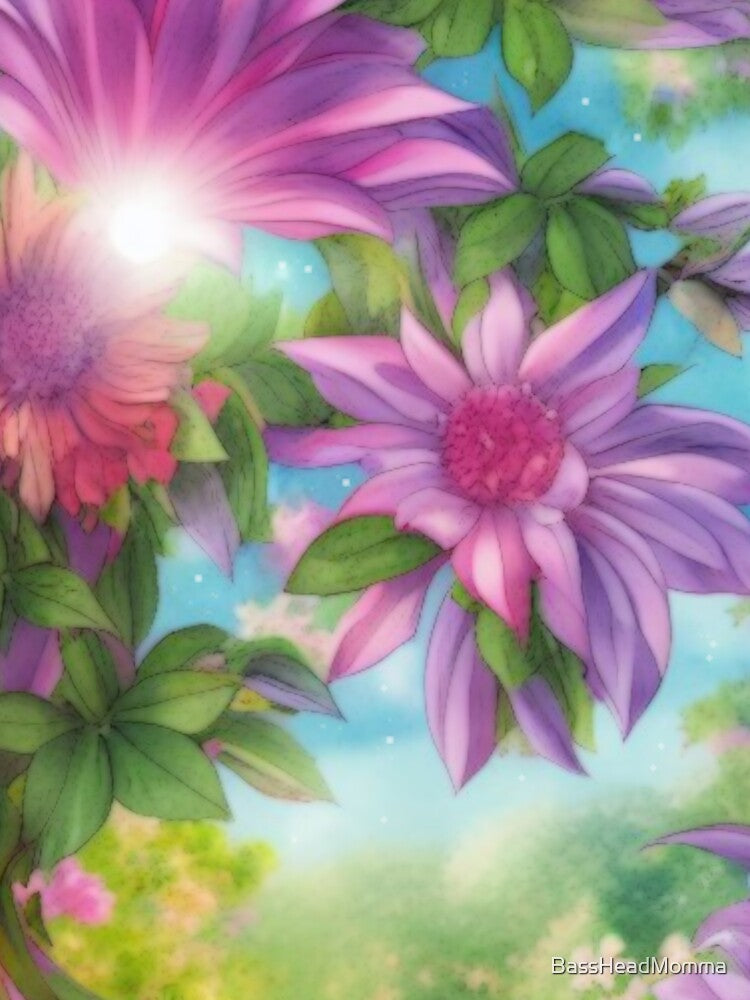 Soft Floral Starry Sky Watercolor No 7 by BassHeadMomma