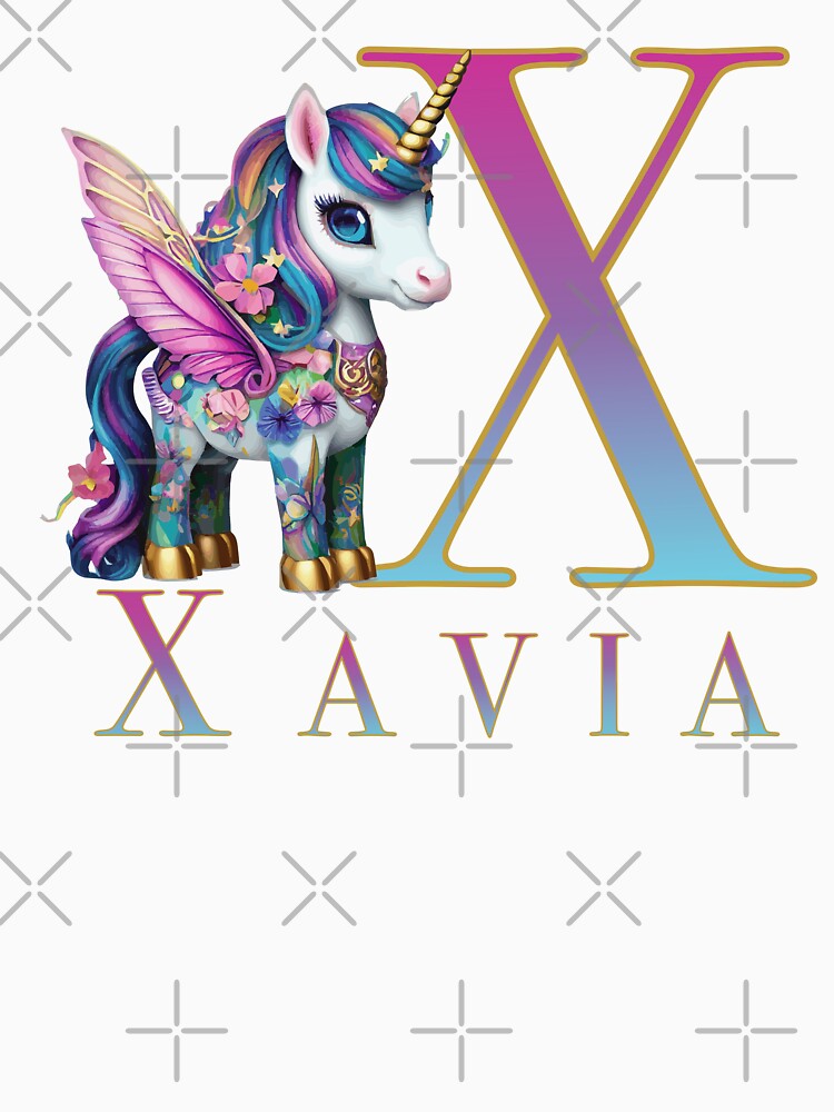 Xavia name with a cute unicorn by Lubellebubble20