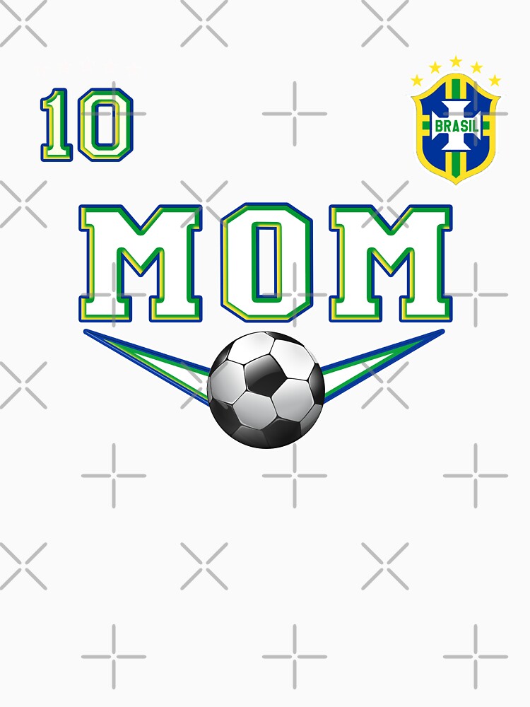 Soccer MOM Brasil Brazil Design with number 10 - Original Sports Apparel by fermo