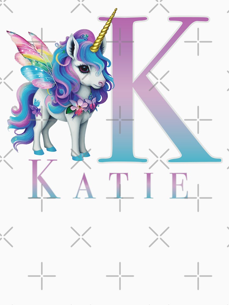 Katie name with a cute unicorn by Lubellebubble20