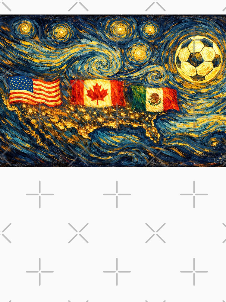 North America Soccer Starry Night Dreamy and Swirls Inspired from Van Gogh by BrickByDream
