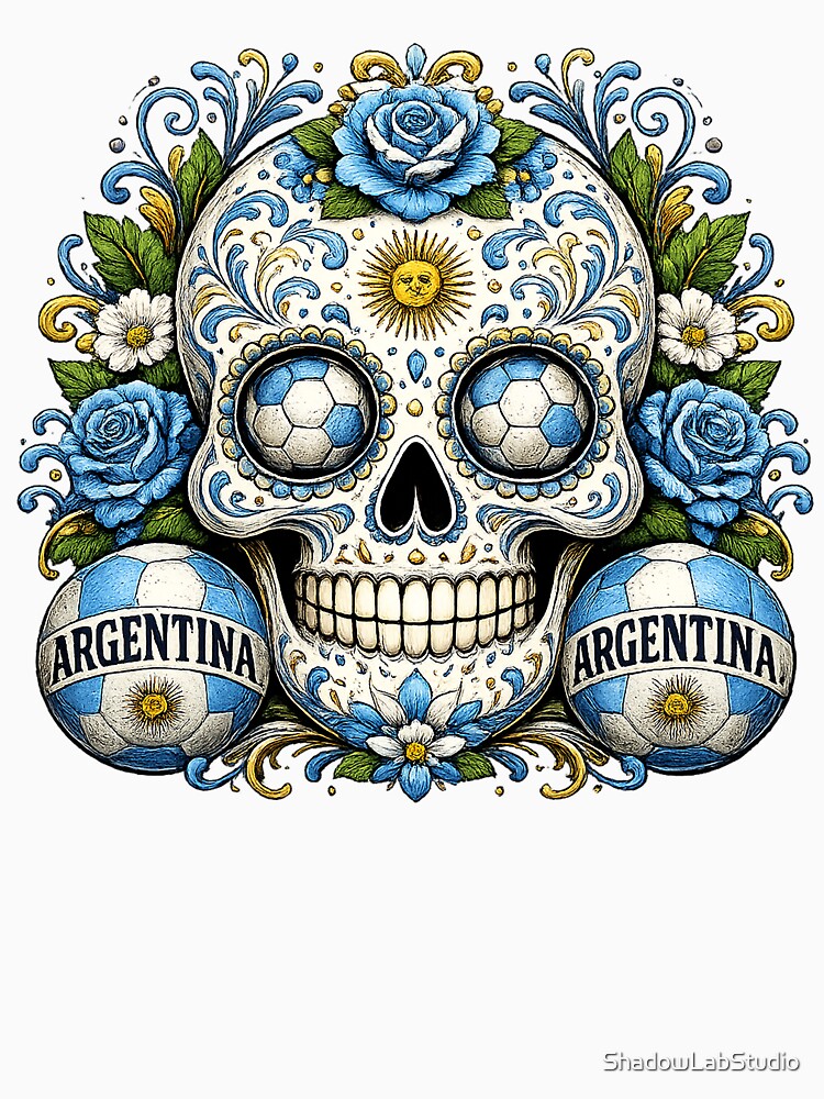 Argentina Soccer Skull by ShadowLabStudio