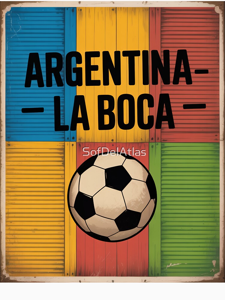 Argentina La Boca 2026 Vintage Football Poster - Buenos Aires Caminito World Cup Football Fan Design by SofDelAtlas