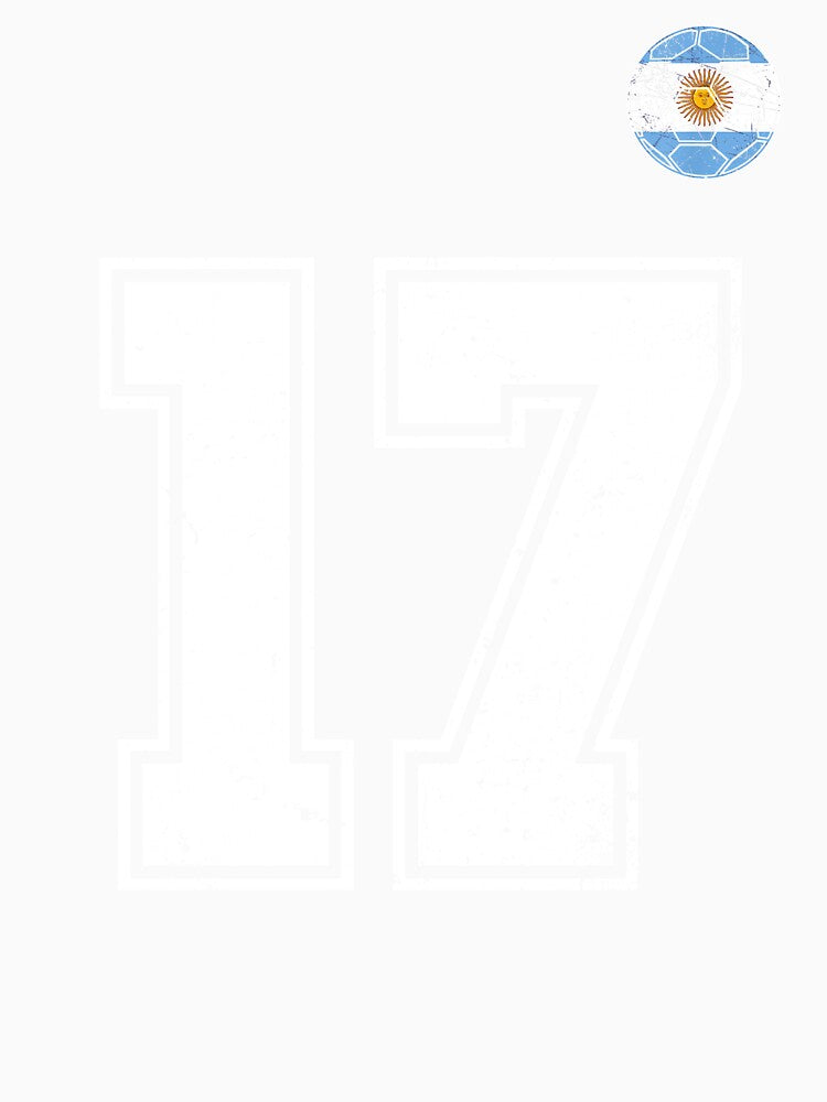 Number 17 Argentina Flag Football Fan by RoyesButler