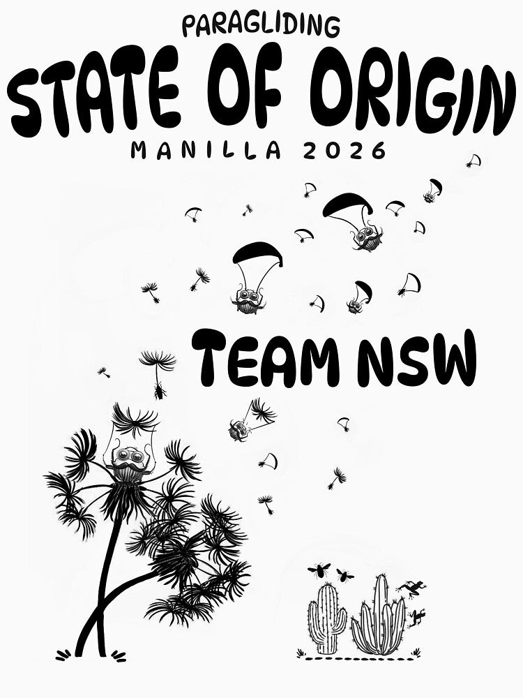 2026 NSW Cockroaches - Paragliding State of Origin - Black by Sketchyal