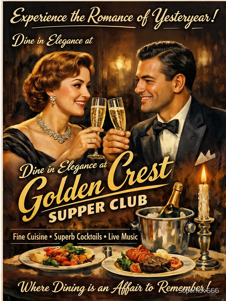 Golden Crest Supper Club – Vintage Elegance by ForeverPrintsOK