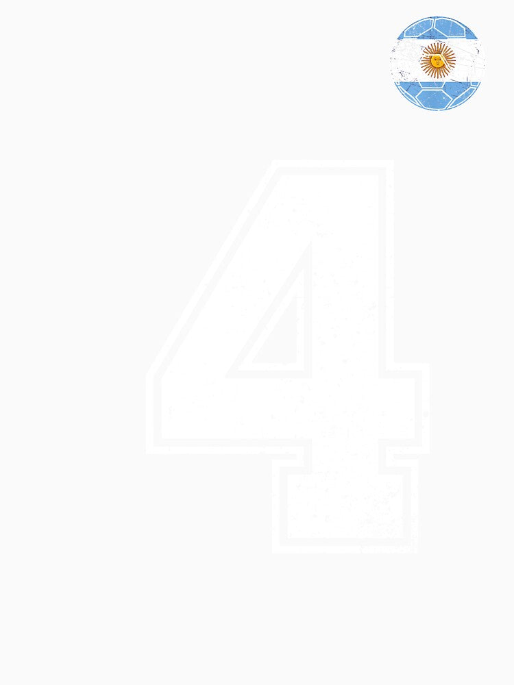 Number 4 Argentina Flag Football Fan by RoyesButler