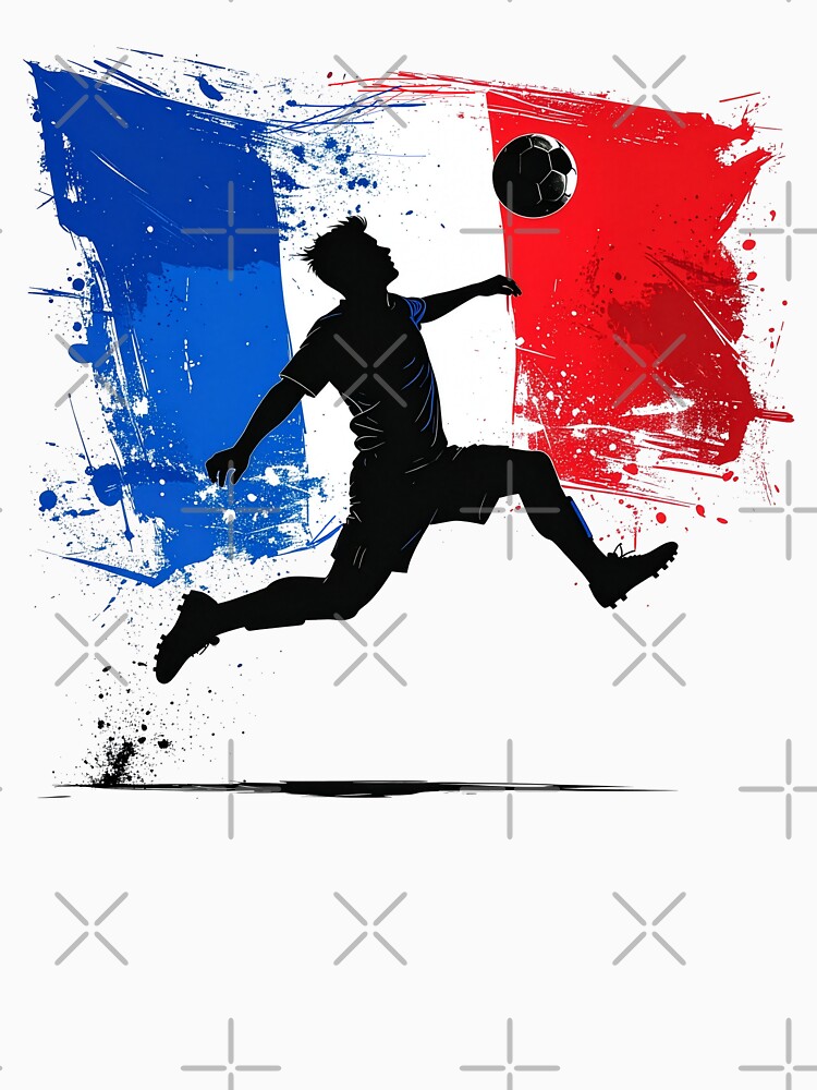 France Soccer Player Art — French Football Flag Action Fan Print by icemanphotos