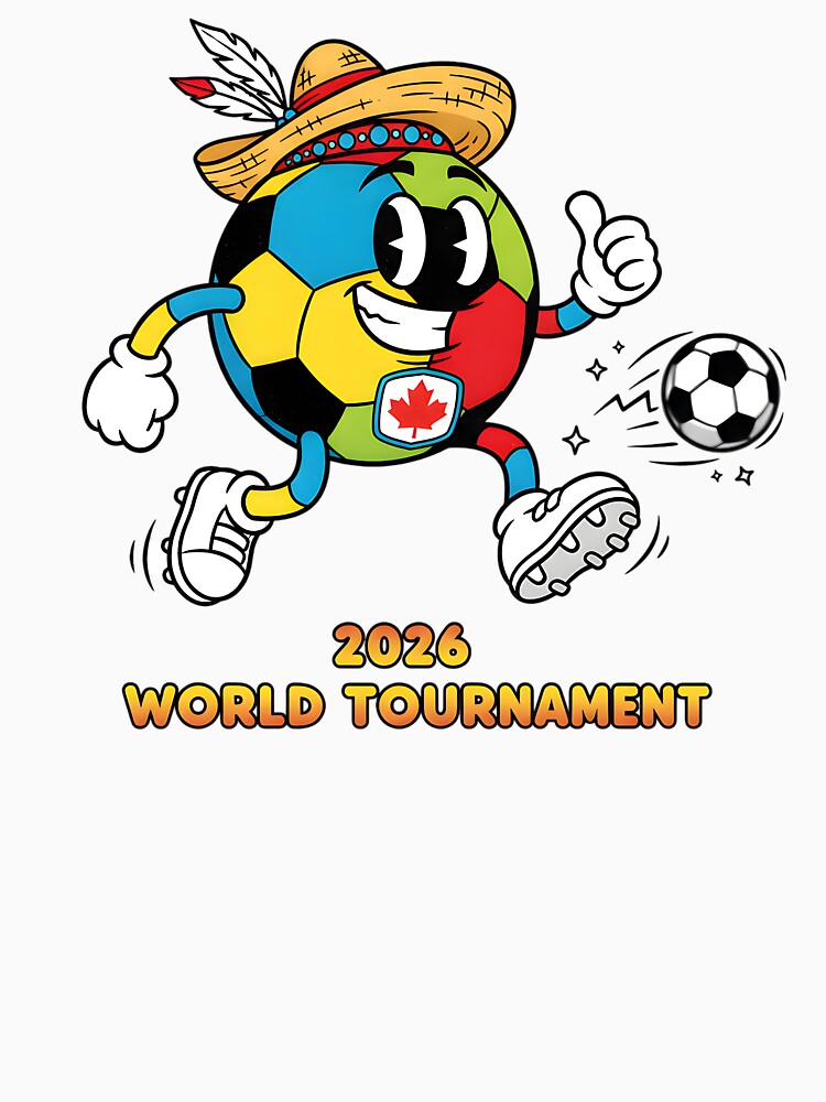 Retro World Cup 2026 Mascot T-Shirt - 90s Cartoon Football Fan Tee - North America Game Day Apparel by Lukzol
