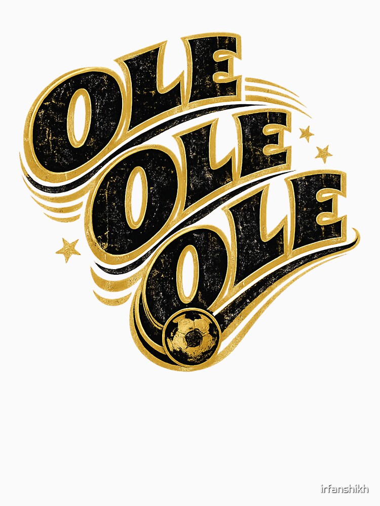 Ole Ole Ole Gold Black Soccer Typography – Bold Football Celebration Chant Art | Soccer Fan Gift by irfanshikh
