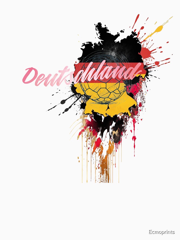 Germany silhouette black red gold with Germany lettering by Ecmoprints