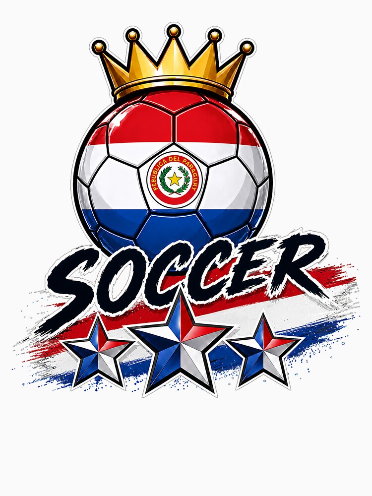 Vintage Paraguay flag Crowned Soccer Ball by QuiteOrbit