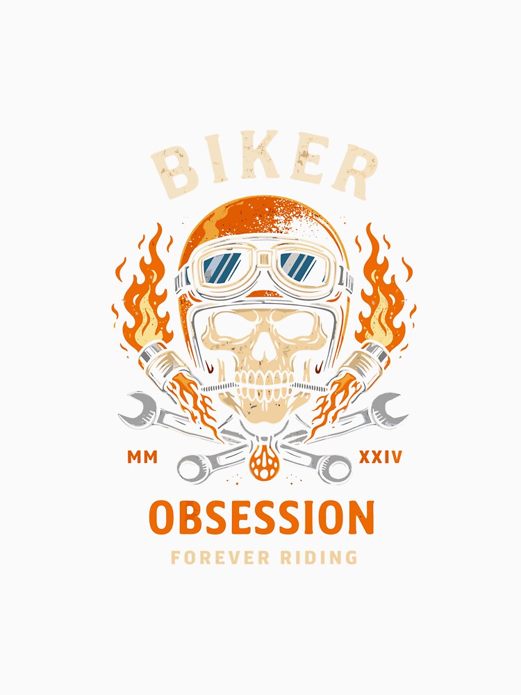 Biker Obsession Motorcycle T-Shirt by Matinez Pink