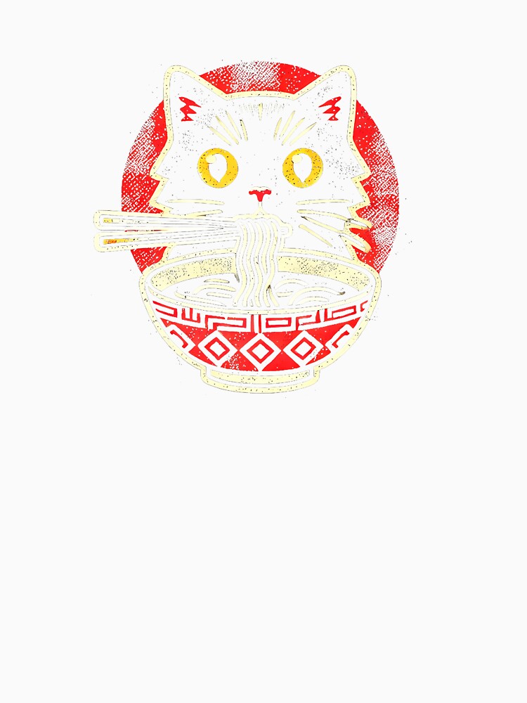 Anime Cat Ramen Japanese Funny Graphic Tees Kawaii Cat Anime by cawtoon