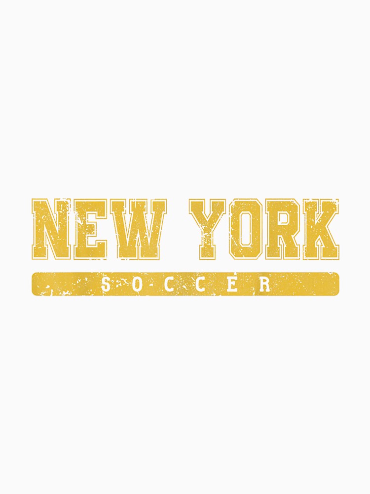 New York Soccer Yellow Vintage Text by MollyLYork