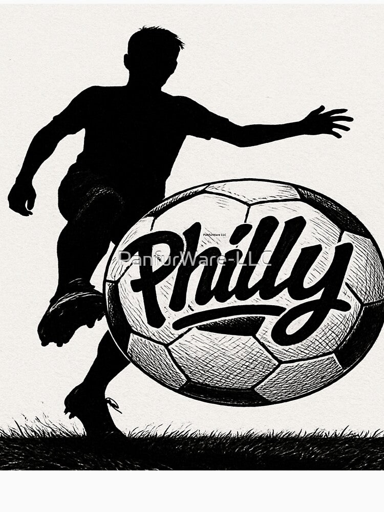 Philly Soccer Kick Graffiti Silhouette Design by PanfurWare-LLC
