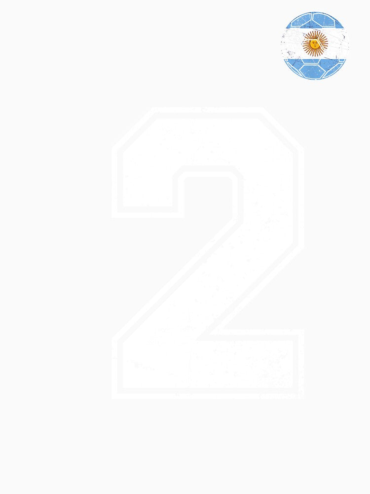 Number 2 Argentina Flag Football Fan by RoyesButler